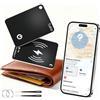 Tukio AirTag Card, Wallet Tracker Card Compatibile Apple Dov'è (solo iOS), Buletooth localizzatore IP68 Resistente, Smart Tag per Valigie, Portafoglio, Borse, Bagagli, Passaporto, Nero 2 Pezzi