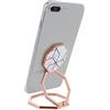 Cobee Cavalletto ad anello per cellulare, rotazione a 360°, in metallo, pieghevole, regolabile, compatibile con la maggior parte degli smartphone (rosa rosso marmorizzato)