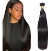 Zeslaerr Human Hair Bundles Sew in Bundles Human Hair Extension Capelli Black Straight Hair Unprocessed Virgin Extension Capelli Veri Minimal Smell Low Tangle For Women 1 Bundle 18 Inch