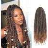 Enbeautiful Marley Twist Hair 24 Inch 8 confezioni Marley Twists Braiding Hair Long Cuban Twist Hair Pre Fluffed Afro Kinky Curly Twists Uncinetto Capelli sintetici Marley Braids Extensions,1B/30#