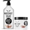 Redist Shampoo professionale anticaduta Redist all'aglio 1000 ml + maschera per capelli 475 ml | Rinforza e nutre | Previene la caduta dei capelli | Per capelli secchi, fragili o danneggiati | Ingredienti na