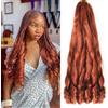 Alaleibaby Confezione da 3 ciocche di capelli ricci francesi da 56 cm, ondulati e ondulati, extension sintetiche a onde profonde, extension sintetiche pre-allungate e rimbalzanti