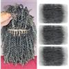 XIIMENALU Afro Kinky Curly Braiding Bulk Hair Soft Locs Micro Spring Twist For Dreadlocks Loc Repair (Tgery, 8 Inch (Pack of 3))