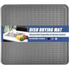 KitchenRaku KR Tappetino scolapiatti 45x40cm, Resistente al calore,Sottobicchieri in silicone antiscivolo, Presine, Tovaglietta, Ripiano per cucchiai (Grigio)