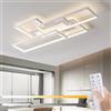 Aozhate Plafoniera LED Soffitto Moderna, 100cm, 72W Lampada da Soffitto Salotto Dimmerabile con Telecomando, Plafoniera LED Quadrata con luce Notturna Funzione di Memoria per Soggiorno Camera da Letto Cucina