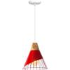 TOKIUS Lampada a sospensione Moderno Industriale Lampadas da soffitto E27 Legno e Metallo Lampadari e Plafoniere Interni Ø25cm Per Cucina Camera da letto (Rosso - 1 pezzo)