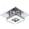 lhome Moderna soffitto del LED luci di cristallo a filo 21cm 12W 6000K Freddo Quadrato Bianco in acciaio inox mini lampada a soffitto per camera, soggiorno e disimpegno