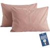 NARCISO Federe Cuscino Letto 50x80 Cotone 100% Copricuscino Letto, Coppia Federa Antiacaro ed Anallergica per Cuscini Standard e Cervicale, Made in Italy e Certificato OEKOTEX (Cipria)