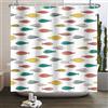 SDOTPMT 90x183cm Pesci Tenda da Doccia Divertente Motivi Animali Colorati Astrazione Minimalista Tenda Vasca da Bagno per Bagno Home Decor Tessuto Poliestere con Ganci