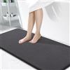 Homaxy Tappetino da bagno in memory foam, morbido, antiscivolo, lavabile, spesso, assorbente, tappetino per doccia, per il bagno, 60x120 cm, colore: grigio scuro