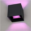 Ledvion - Lampada da Parete SMART LED Nevada, RGBWW, IP54, Nera, Interno/Esterno, Lampada da Esterno, Illuminazione da Giardino