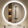 S'bagno Rotondo Specchio Bagno con Luce 100cm, Specchio Bagno LED con Bluetooth, Antiappannamento, 3000K/4000K/6500K, Dimmerabile, Vetro Temperato HD, Funzione di Memoria, IP44