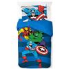 Jay Franco Set copripiumino singolo Marvel Comics Avengers in 100% cotone, include federa da 50 x 70 cm
