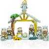 Gesar art in progress Gesar Presepe Natalizio con Capanna in Ceramica - Set 11 Pezzi Presepe con Capanna in Ceramica 6 cm - Personaggi Natività- Presepe moderno ed elegante -