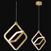 ZYBWL Lampada a Pendile a LED Moderna Oro Anello Rettangolo Lampada a Pendile Regolabile in Altezza Adatta per Cucina Isola Camera Da Letto Soggiorno Foyer (2-Anelli)