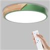 Yexati Plafoniera a LED con Temperatura di colore Regolabile,32W 3000K/4000K/6000K 3200LM, IP54, Plafoniera Led Soffitto Moderna in Legno Con telecomando,Adatto a Soggiorno,Camera da letto, Verde
