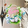 kina Vetrofania Festa di Pasqua su PVC Trasparente Adesivo Decorazione Vetro Vetrine Negozi Finestre UVPQ0010 - Misure 40x50 cm - Made in Italy