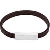 Emporio Armani Bracciale da uomo in pelle argento EGS3251040