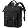 LOVEVOOK Zaino Donna Borsa Firmato, Impermeabile Zainetto Donna Antifurto Elegante Borse Zaini Desigual per Lavoro Viaggio Nero