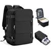 HPLQQ Zaino 40x30x20 per Ryanair Zaino da Viaggio Aereo Bagaglio a Mano | 24L Borsa da Cabina 40x30x20 per Uomo e Donna Lavoro e Scuola Trekking Casual Daypack Impermeabile,A nero