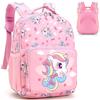 SZJFYMQ Zainetto Unicorno, Zaino Scuola Elementare Leggera, Zainetti Ragazze Perfetto, Zaini Bambina Prescolastico Regulable, Arcobaleno Unicorno, Regalo per Back to School Natale