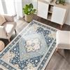 HiChiclife Tappeto per camera da letto, colore blu, 80 x 150 cm, antiscivolo e lavabile, stile orientale vintage, corridoio e soggiorno, morbido e resistente