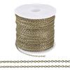 Boutigem Catena a maglia ovale piatta in ferro rivestito in ottone, 2 x 1,5 x 0,3 mm, per collane, bracciali, gioielli fai da te