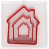 JUST CUTTERS Formine a forma di casa, set di 3 taglierine in plastica per cottura, fondente, argilla, pasticceria, glassa, gioielli (3/5/8 cm)