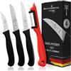 Schwertkrone Solingen, set con pelapatate e coltello per pomodori, made in Germany, coltello per verdura, frutta e pelapatate