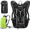 SPGOOD Zaino Bicicletta 20L/25L/30L Impermeabile Traspirante per Uomo e Donna Con Parapioggia Copricasco Moto Sportivo per Ciclismo Escursionismo Campeggio MTBmo (20L Blu Nero)