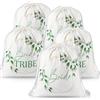 Weewooday 5 Zaini Sposa per Matrimonio Addio al Nubilato, Foglie Verdi | Include 1 Sacca Bride, 4 Borse con Coulisse Bride Tribe, Zaino in Tela per Palestra, Ideale per Matrimonio e Feste