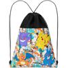 Pokémon Zaino a Sacco per Bambini Adolescenti, Borse da Palestra, Zainetto Pikachu, Zaino Sportivo per Nuoto Spiaggia Scuola Viaggio (Nero/Multicolore)