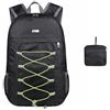 STIM Zaino Pieghevole Ultraleggero per Donna Uomo Zaino da Viaggio Portatile Nero Casual 15L