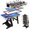 ALPIKA Tavolo da Gioco Pieghevole 4 in 1 Muliti: Biliardo/Snooker, Calcio, Ping Pong, Hockey ad Aria Con Scatola Portaoggetti, 1,2 m
