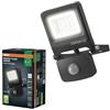 OSRAM Faretto da Esterno con Sensore LED ENDURA Flood, 10W, 1000lm, 4000K bianco freddo, Sensore di Movimento 9m, Alluminio, IP65