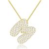 KissYan Collana Donna con Bolla Iniziali, Argento/Oro Lettera dalla A-Z Collane con Cubica Zirconia,Collane a Pendente Iniziale a Palloncino Gioielli Regalo per Donne (Oro M)