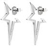 SINGULARU - Orecchini Star Punk. Argento Sterling 925 con Placcatura Rodio. Gioielli da Donna
