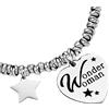 Beloved Bracciale da donna, braccialetto in acciaio emozionale con nodini - frasi, pensieri, parole con charms - ciondolo pendente - misura regolabile - incisione