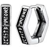 FaithHeart Uomo Donna Orecchini Cerchio di Rune Vichinghe Rune Celtiche Orecchini Cerchio Argento 925 / Acciaio Inox Antiallergico con Onice Gioielli Amuleto Nordico