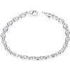 MATERIA by Matthias Wagner Bracciale da donna in argento 925 - chicchi di caffè piatto, 21 cm, Argento sterling