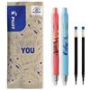 PILOT - Set di 2 G2 Flow + 2 Ricariche - Edizione Limitata - Penne Roller a Inchiostro Gel Retrattili e Ricaricabili - Eccellente Comfort di Scrittura - Corpo Rosa, Blu - Inchiostro Blu - Punta Media