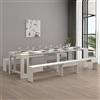 Dmora - Set tavolo e sedie Eric, Composizione multiuso, Set con consolle e 2 panche allungabili, 100% Made in Italy, 66x25h45 cm, Bianco