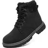 VTASQ Stivali Donna Inverno Scarpe da Neve Impermeabili Stivaletti Pelliccia Stringate Outdoor Stivali da Trekking Caldi Snow Boots GR.37-42 Nero-1 41EU