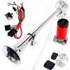 YIYDA Corno di Auto 12 V, 150 Db, cicalino, Doppio clacson, 45 cm, Cromo/Zinco, con compressore, Relè automobilistico，per Tutti i Veicoli, Camion, Treni, Barche e furgoni con Attacco 12 V