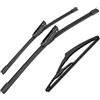 MOZbatte Kit di 3 spazzole per tergicristalli compatibili con Citroen C4 Cactus (2014-2020) | Anteriore 26+18 e Posteriore 10 | Funzionamento silenzioso