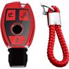 M.JVisun Morbido TPU Custodie per Chiavi Auto Per Mercedes-Benz Classe A B C E S G M V CLA CLS GLA GLC GLE GLK GL GLS SL SLK SLC Viano Per Metris Cover Chiavi - Lucido Rosso - Intrecciato Portachiavi