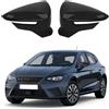 kswiown Cappuccio Dello Specchietto Retrovisore Compatibile con Seat Ibiza MK5 2017-2020 Leon MK3 5F ST/FR/Cupra 2012-2020 Arona KJ7 2017-2020, Tappo Copri Copertura per Auto -1 Paio Linee Grigie