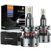 D-Lumina Lampadine D1S/D3S LED Lenticolari Canbus,120W 20000LM 6500K Bianco,Versione Specifica per Proiettore,Kit di Conversione Faro LED Estremamente Luminoso,Interferenza Anti-Radio,2 pezzi