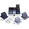 TAVATO Set di cravatte da uomo di alta qualità, in seta, con fermacravatta e gemelli, Stile Uomo 1, Optimal Size