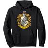Harry Potter Hufflepuff House Crest Felpa con Cappuccio, Unisex per Adulti, Nero, L